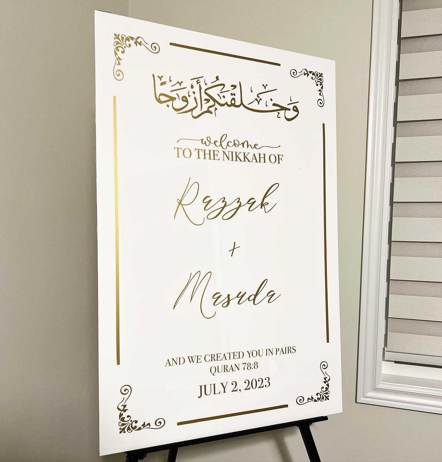 Nikkah Acrylic sign - Kajal