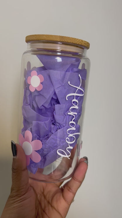 BLOSSOM BREW - Floral 16 oz. beer glass cup
